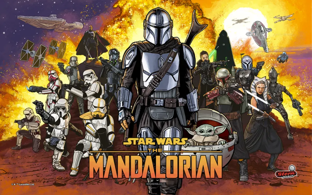 Star Wars: The Mandalorian Premium pinball machine artwork