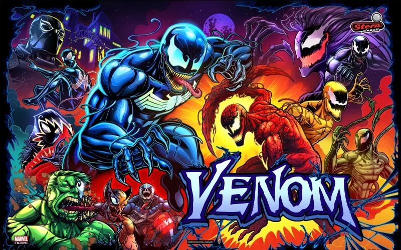 Venom Limited Edition pinball machine artwork